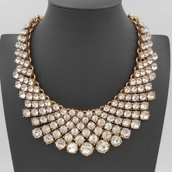 Banana Republic Jewelry - Banana Republic NWOT Clear Rhinestone Gold Bib Statement Necklace